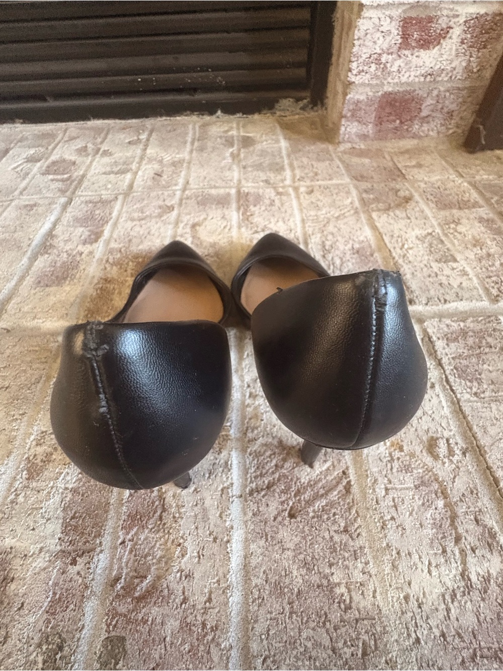 ALDO Black Leather Pointed-Toe Heels - Picture 5 of 9